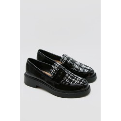 Mocassins vernis noir “Black&White)