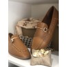 Mocassins clous et bride (camel)